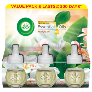 Air Wick Essential Oils Plug In Frangipani Triple Refill